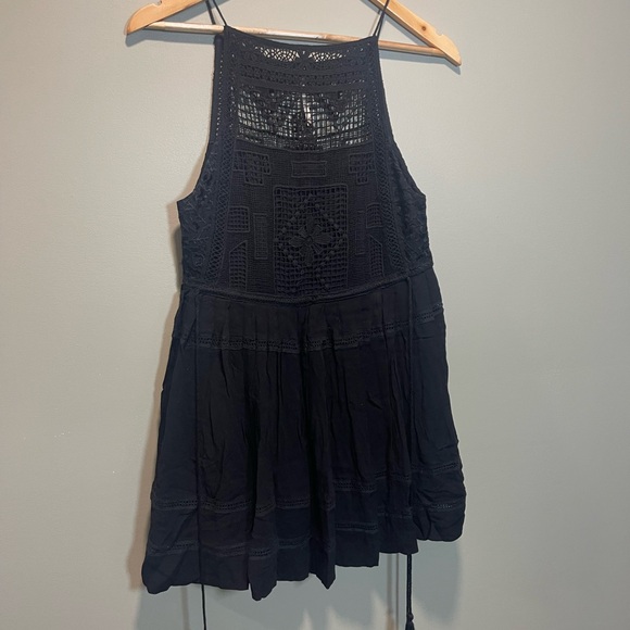 Free People Black Crochet Backless Dress - Picture 3 of 7